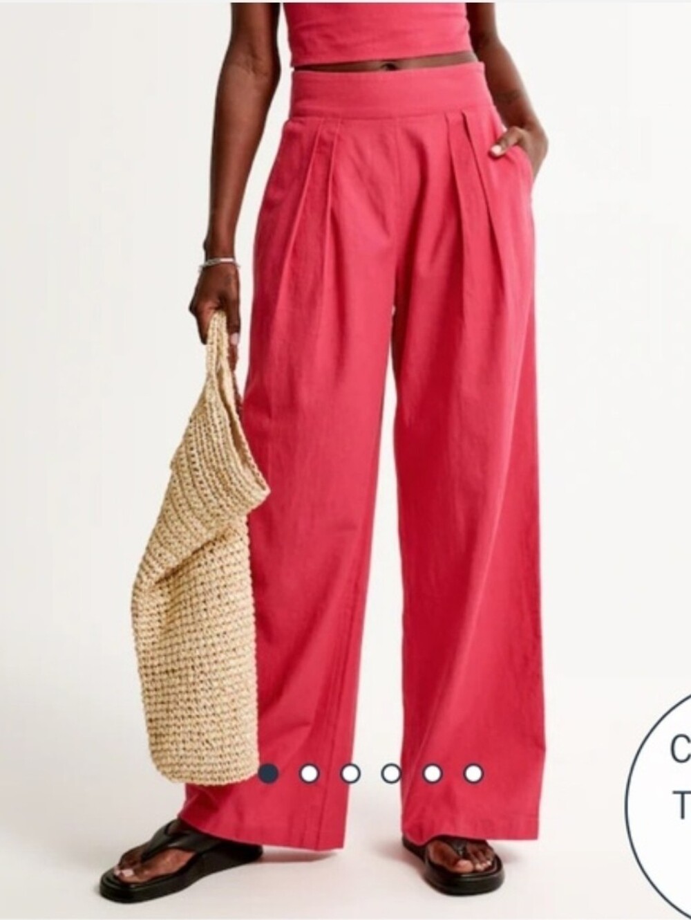 Abercrombie Linen Blend Pants Red
